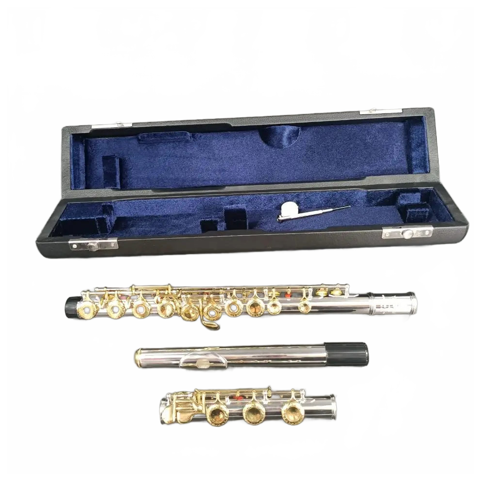 Yfl 481 Professional Silver-Gold Flute: 17-Key Open/Closed C Tune With E Key 7445005314302