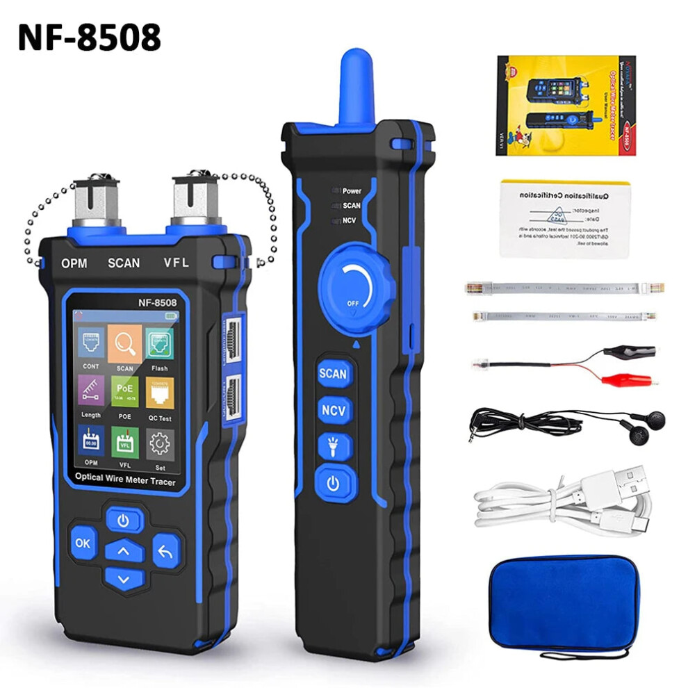 Noyafa Nf-8508 Network Cable Tester With Opm Vfl & Poe Checker - Ethernet Cable Tracker & Wiremap Tester For Accurate Length Measurement 313033648676