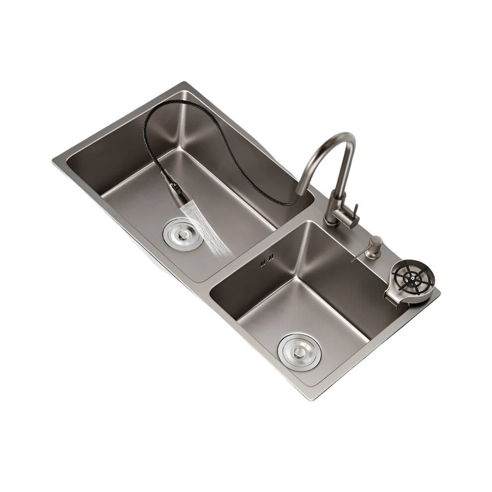 Premium Stainless Steel Kitchen Sink & Vegetable Wash Basin With Faucet And Drain Accessories 313044114146