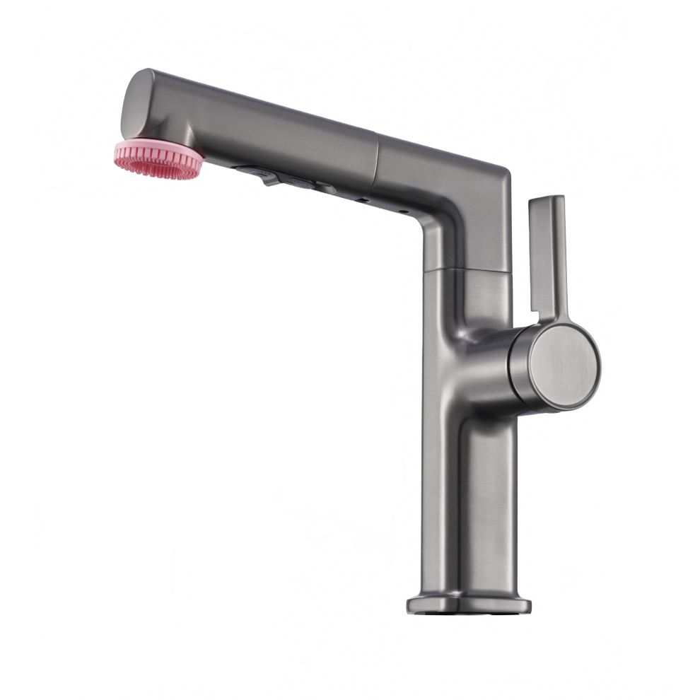 Sleek Brushed Stainless Steel Bathroom Sink Faucet - Single Handle Cold Water Basin Tap 313036758785