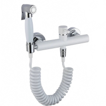 Elegant Brass Bidet Faucet with Hot & Cold Single Handle - White Bathroom Hardware for Toilet & Shower with Spray Gun Nozzle
