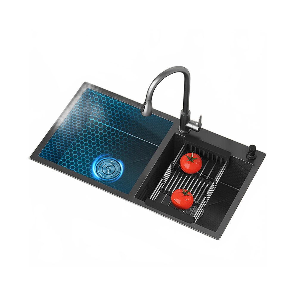 Premium Stainless Steel Double Sink Kitchen Washbasin with Embossed Design - Multifunctional & Thickened for Household Use-image-OPC-PHQ2FBJ-NEW