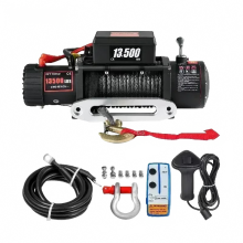 Heavy - Duty 13. 500 lbs 12 V Elektro - Winde mit 27 m synthetischem Seil und kabelloser Fernbedienung für LKWs, Autos und Anhänger