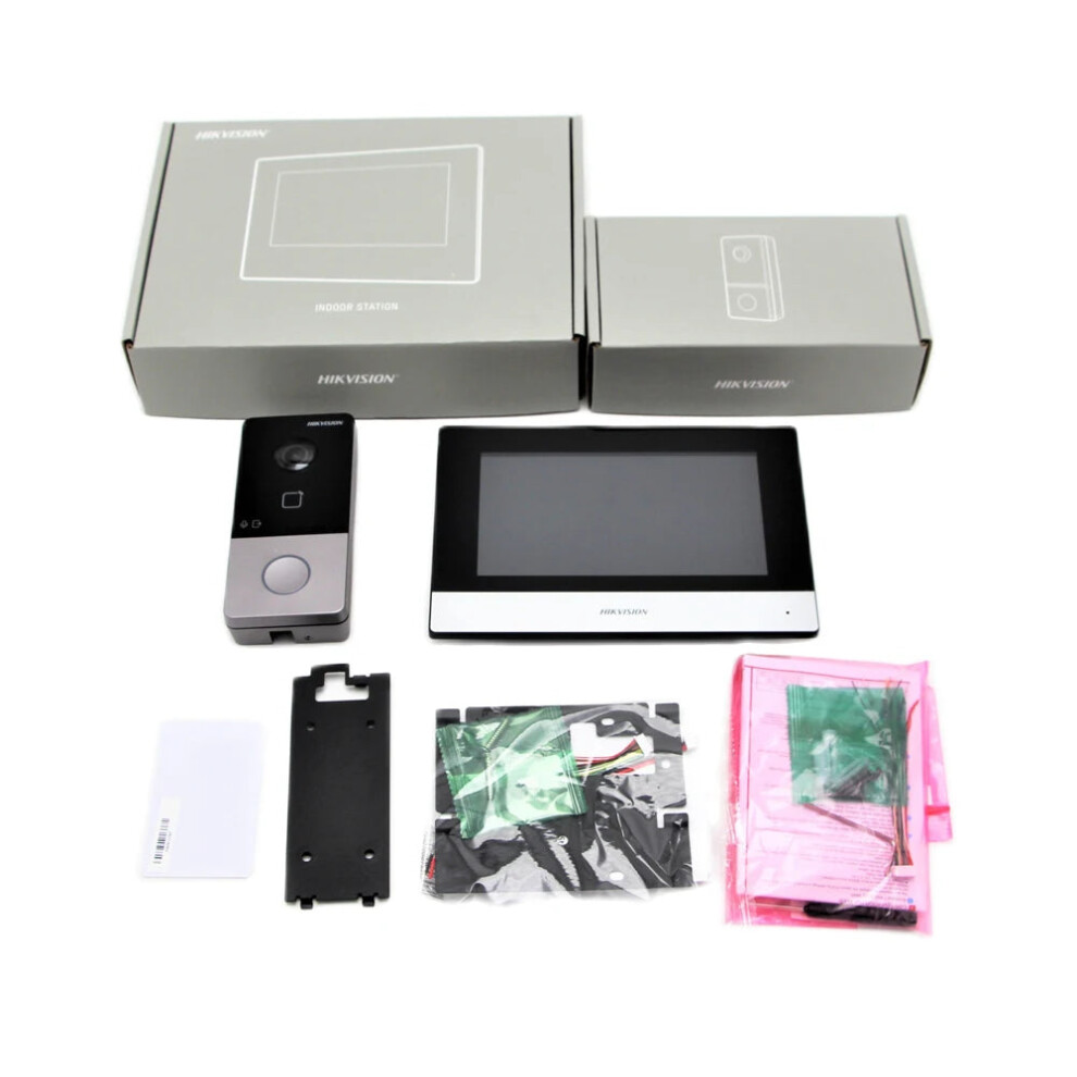 Hikvision Ds-Kis603 Video Intercom Kit With Standard Poe Doorbell, Wifi Monitor, And Door Station 313030646620