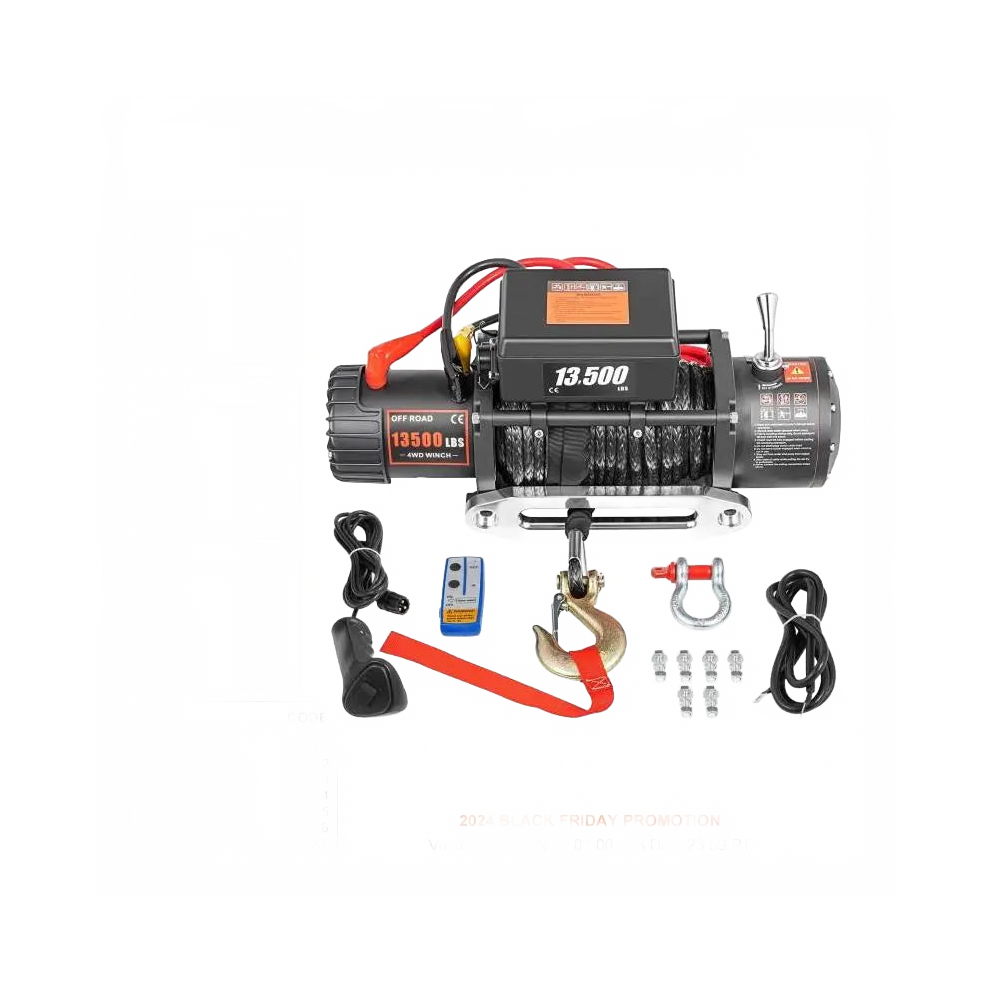 Heavy-Duty 13,500 Lbs 12V Electric Winch With 92Ft Synthetic Rope - I For 4X4s, Trailers, Atvs, Trucks, Off-Road Vehicles, And Boats 7445034478402