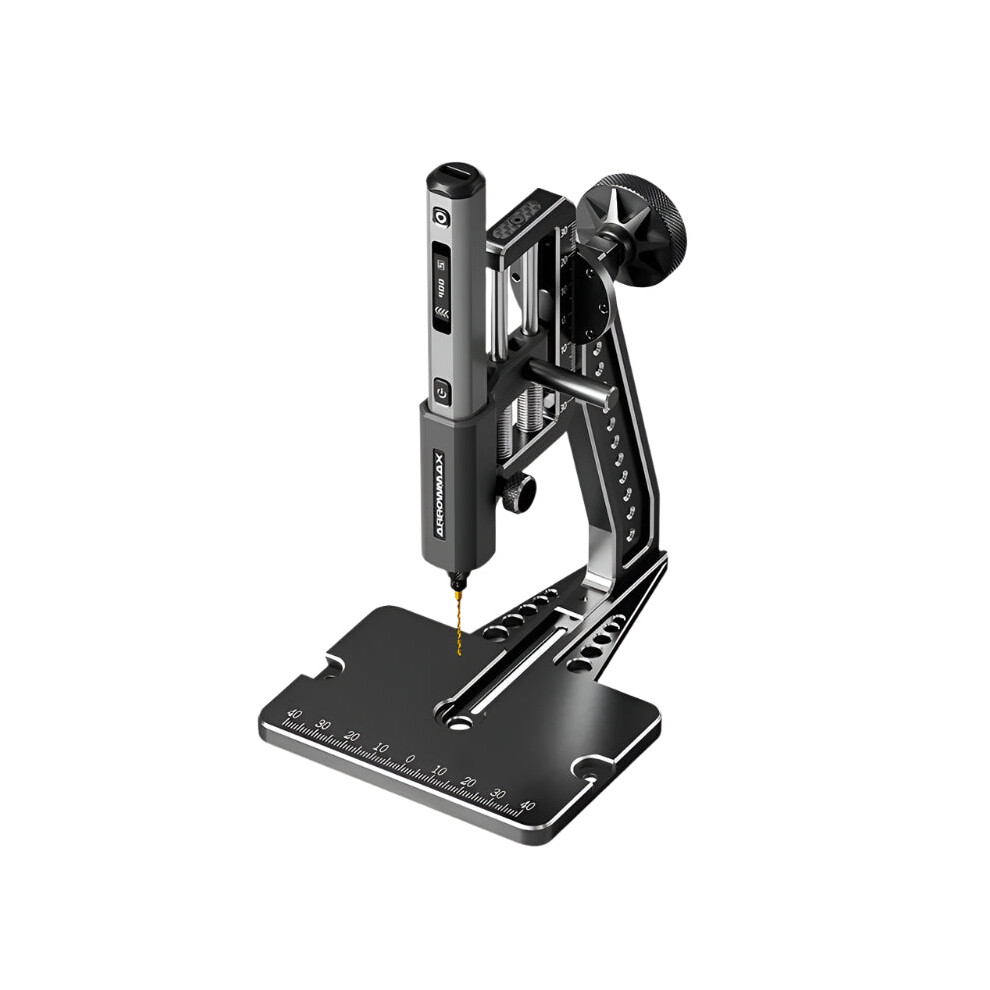 Arrowmax Cordless Mini Electric Drill & Benchtop Press Kit For Crafts, Wood, And Plastic Diy Projects - Sds Ultra Plus 744110905755