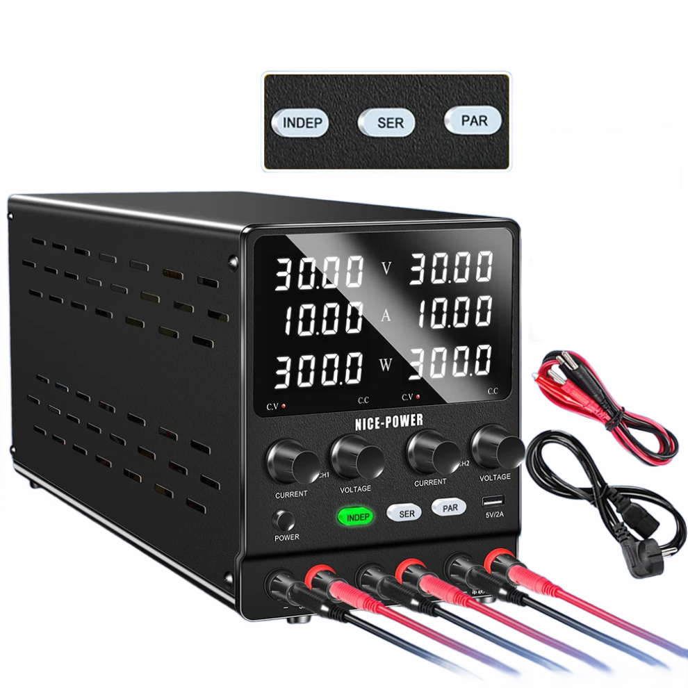 Versatile Dual Channel Digital Dc Power Supply - 30V/10A & 60V/5A With Series/Parallel Functions For Laptop Repair 711181700404