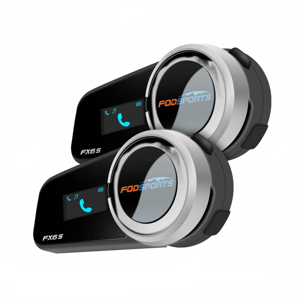 Fodsports Fx6s Bluetooth Motorcycle Helmet Intercom With Led Screen, 6-Rider Communication, Fm Radio, And Bt5.0 Connectivity 705353539534