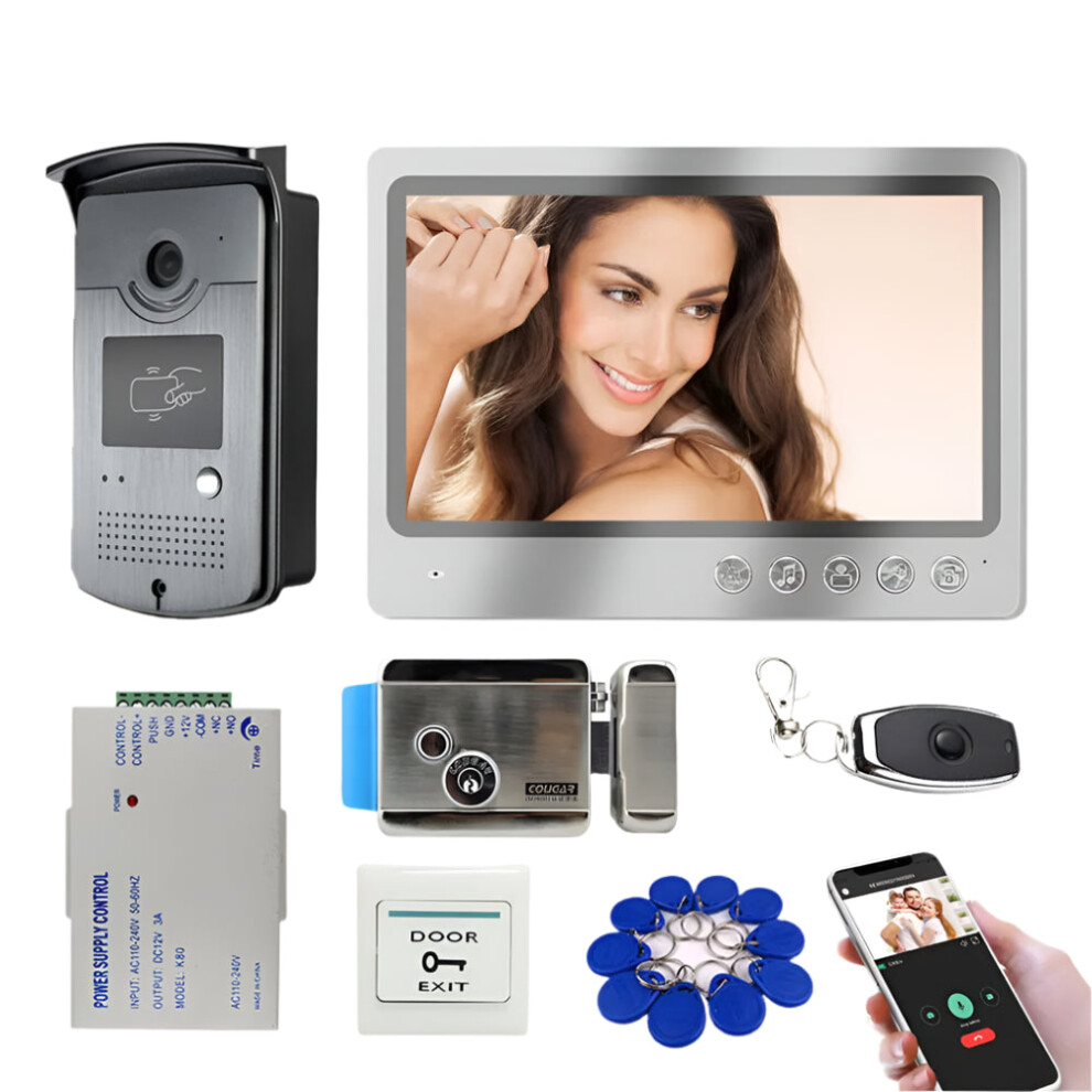 9-Inch Wifi Video Intercom Door Phone System With Night Vision, Rfid Doorbell Camera, Remote Unlock Via App 711181299946