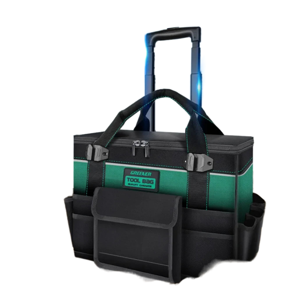 2024 Heavy Duty Wheeled Tool Bag Organizer For Electricians & Carpenters - Industrial Grade, Staircase Compatible 313104191117
