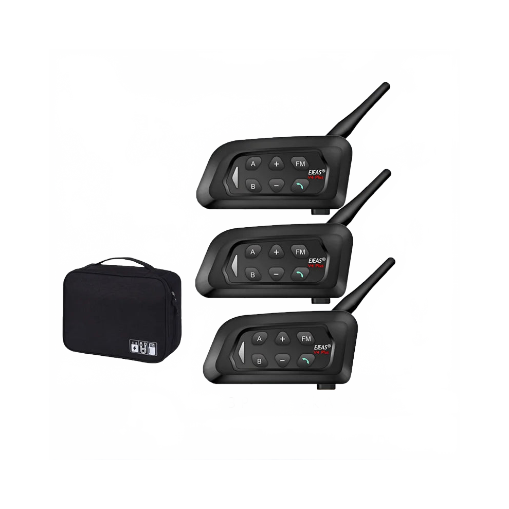 Ejeas 3Pcs Type-C V4c Plus Referee Intercom Bluetooth Interphone Ip65 Waterproof Walkie Talkie With Handbag 7445057332361