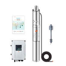High-Performance Solar DC Deep Well Pump with External MPPT Controller - Brushless Submersible Design for Maximum Water Flow and High Head E