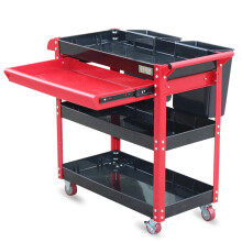 LAOA 4-Layer Rolling Tool Cart with Drawer - Heavy-Duty Metal Trolley for Mechanics & Workshops