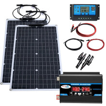 Vielseitiges 2000 W Flexibles Solarpanel - Kit mit 12 V Batterieladegerät & 4000 W Wechselrichter für Haus - und Außenbereich