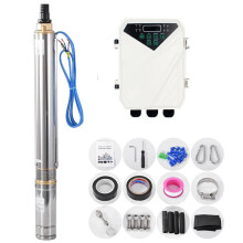 High-Efficiency Solar Submersible Pump Kit with 110V Brushless Permanent Magnet Synchronous Motor - 123m Depth Capability