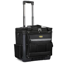 Robuste Oxford - Stoff - Werkzeugtasche für Elektriker mit Rollen und Zugstange – Multifunktionale, große Canvas - Werkzeugkiste zur Aufbewahrung