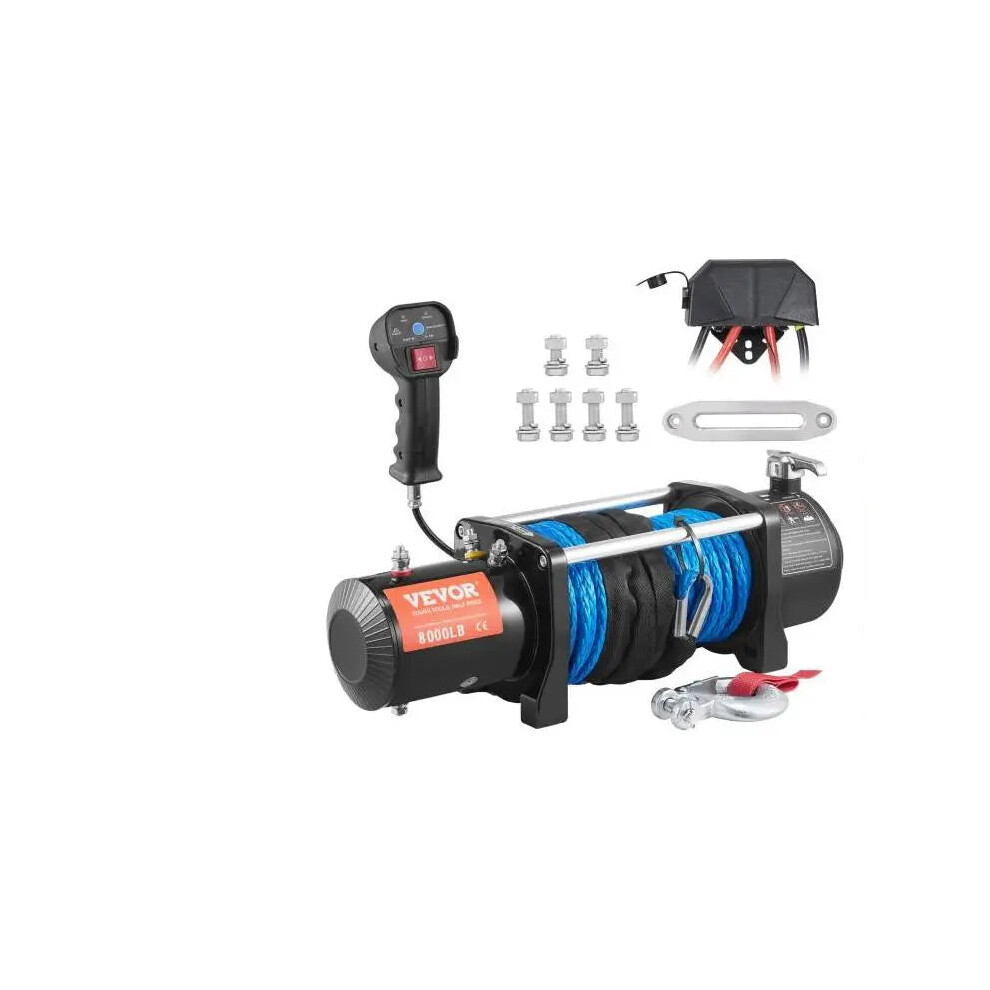 Heavy-Duty 8000 Lbs Electric Atv Winch With Nylon Rope & Wireless Remote Â Perfect For Car & Trailer Towing 7445010097023