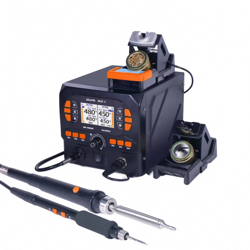 Silverflo 992D Ii Micro Hot Air Rework Station - Compatible With C210 & C245 For Precision Microscope Soldering 7445020211211