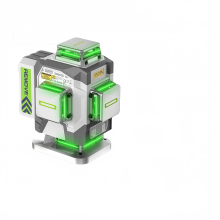 Huepar 4D Kruislijn Laserwaterpas - Professionele Zelfnivellerende Groene Laser met 2mm Nauwkeurigheid en 8000mAh Li-Ion Batterij & Beugel