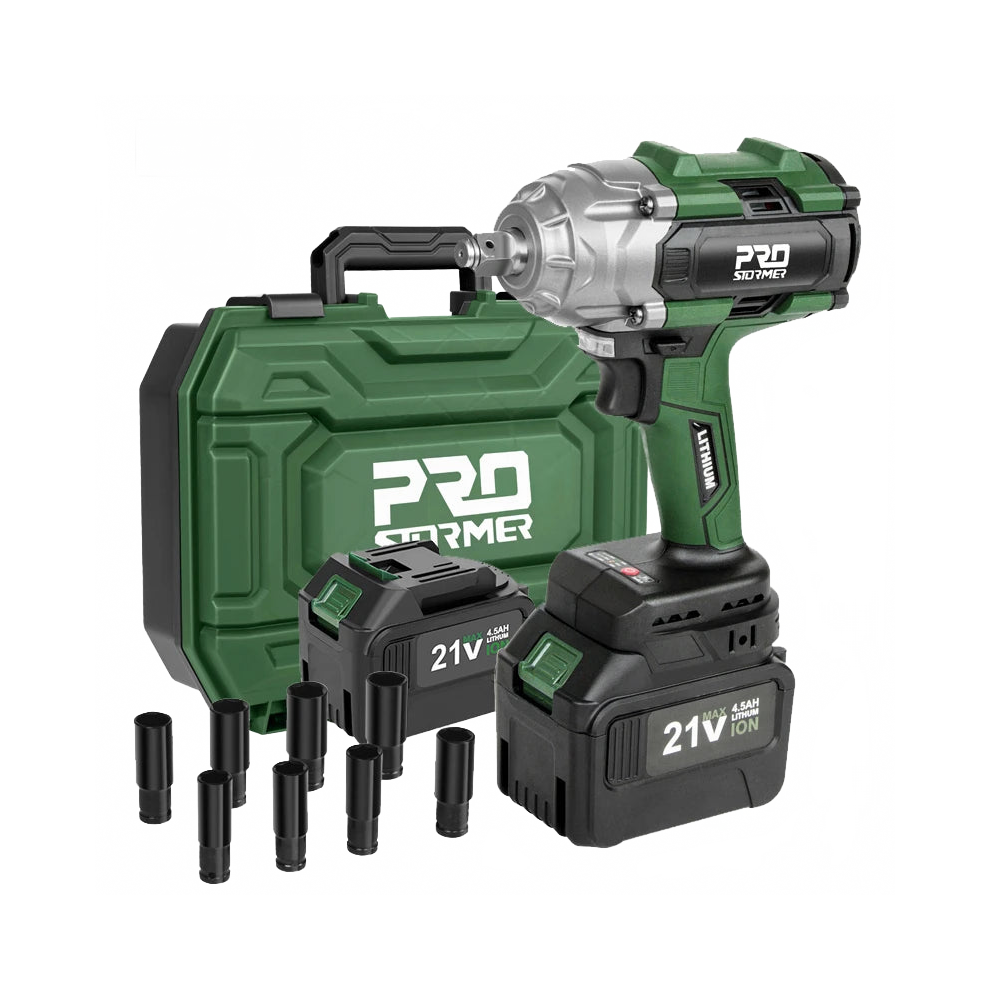 Prostormer 21V Cordless Impact Wrench, 800Nm Brushless Motor With 4500Mah Li-Ion Battery For Car Tires 313042254233
