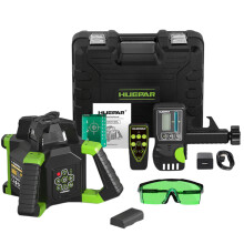 Huepar RL300HVG Electronic Green Rotary Laser Level with Plumb Points, Self-Leveling, Receiver & Remote Control