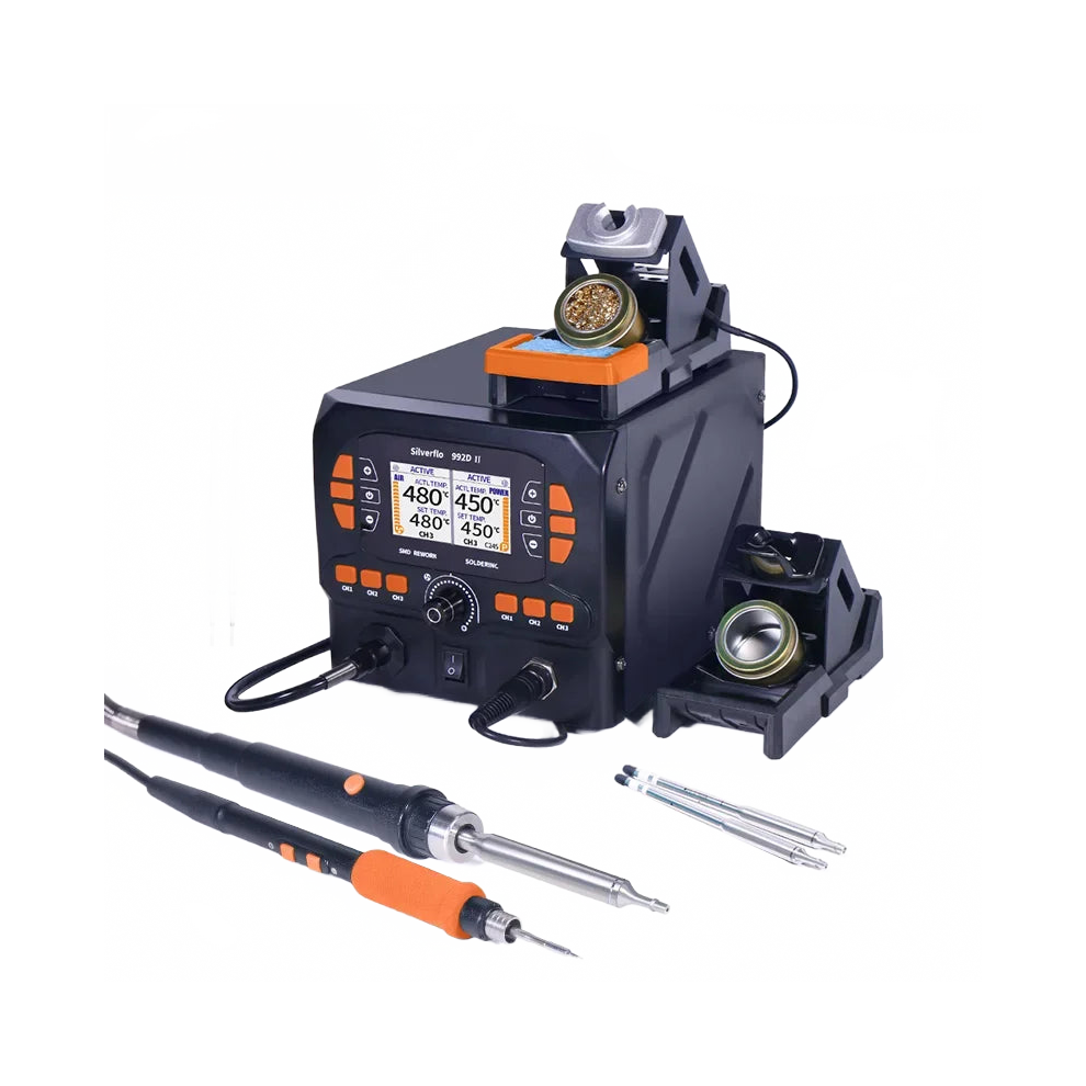 Silverflo 992D Ii Micro Soldering & Hot Air Rework Station - Precision Soldering Compatible With C210 & C245 Tips 313037725700