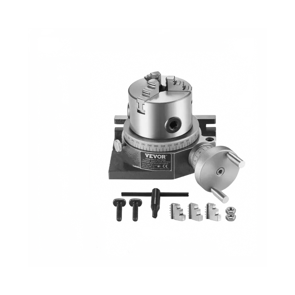 4 Precision Milling Rotary Table With 3-Jaw Chuck & Indexing Tools For Horizontal/Vertical Milling Machines 313100422468