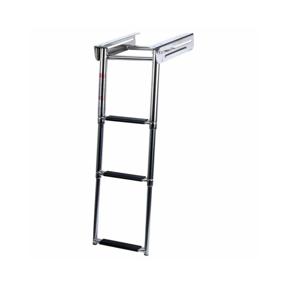 Isure Marine 3-Step Stainless Steel Telescoping Boarding Ladder With Rod Holders For Boats 726084148895