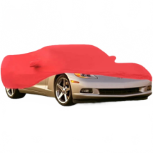 Premium Custom Satin Stretch Car Cover for 2005-2013 Chevy Corvette C6 - Indoor UV, Wind, Dust, and Scratch Protection - Vibrant Red