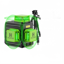 Huepar Professionele 12-Lijns 3D Zelfnivellerende Laserwaterpas met Duitse Osram Technologie en Hard Case