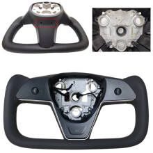 HawkNavi Premium Nappa Leder beheiztes Yoke - Lenkrad für Tesla Model Y & Model 3 (2017 - 2023) - 377 mm