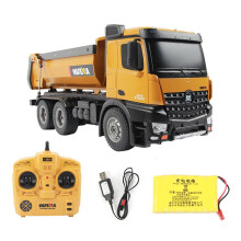 Zware 5kg RC graafmachine met automatische zelflossing en LED-verlichting - 1:14 schaal engineering bouwvoertuig