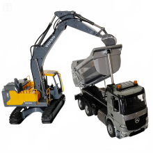 3-in-1 Double E EC160E RC Excavator Model - Dual Control App & Remote Controlled Crawler Truck Toy for Boys