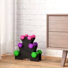2 x 1kg, 2 x 2kg, 2 x 3kg Dumbbells Set with Dumbbell Rack