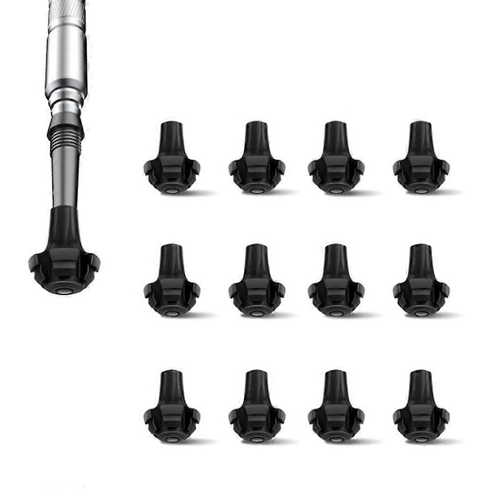 (As show, One size) Nordic Walking Skates 12/6Pieces, Universal Walking Stick Tip for Common Walking Poles Non-Slip Asphalt Pads for All Hiking Poles (Inner 11mm)