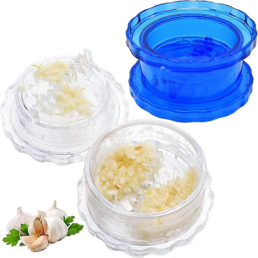 (As show, One size) 2 Pcs Garlic Press Manual Chopper, Mini Garlic Chopper Press, Manual Garlic Crusher, Vegetable Garlic Press Manual Chopper, Garlic Mincer Cutter for O