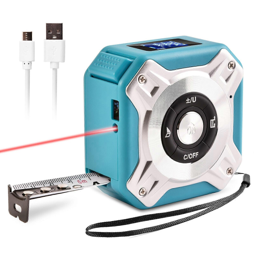 (As show, One size) (Blue)40 Meter Laser Measuring Tool Digital Measuring Tape