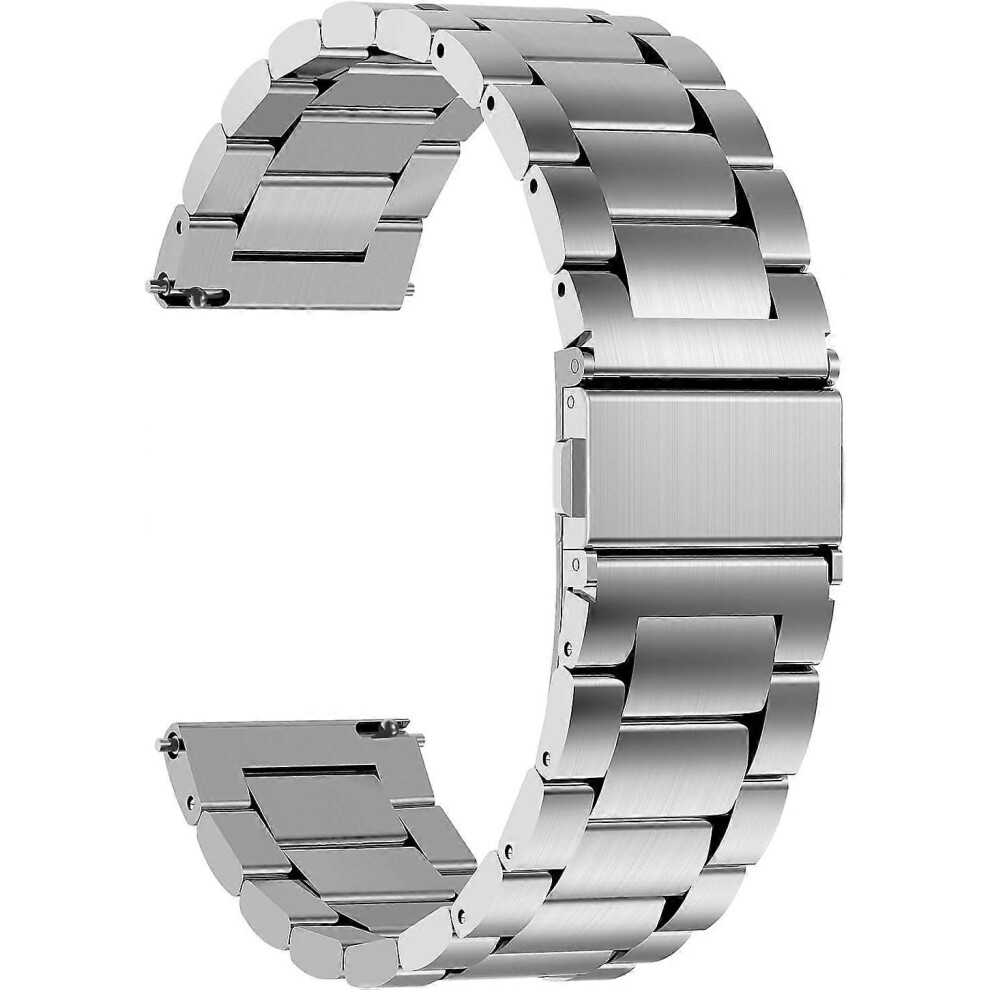 (As show, One size) 22mm Stainless Steel Watch Strap Compatible with Samsung Galaxy Watch 46mm, Galaxy Watch 3 45mm, Gear S3 Frontier/Classic, Huawei