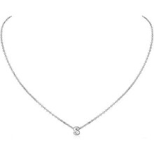 (As show, One size) 1 Initial S Letter Choker Necklace for Women 925 Sterling Silver/Gold Plated Monogram Name Jewellery