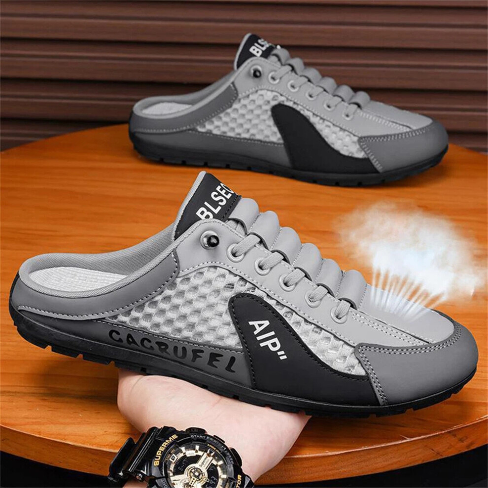 (Gray, 43) Men's Mules Sneaker Sabot Sandalette Shoes Slip-On Leisure Shoes Blue