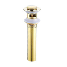 (As show, One size) Messing Gold Sink Drain Sink Drain with Overflow Pop Up Sink Drain, Titanium Gold