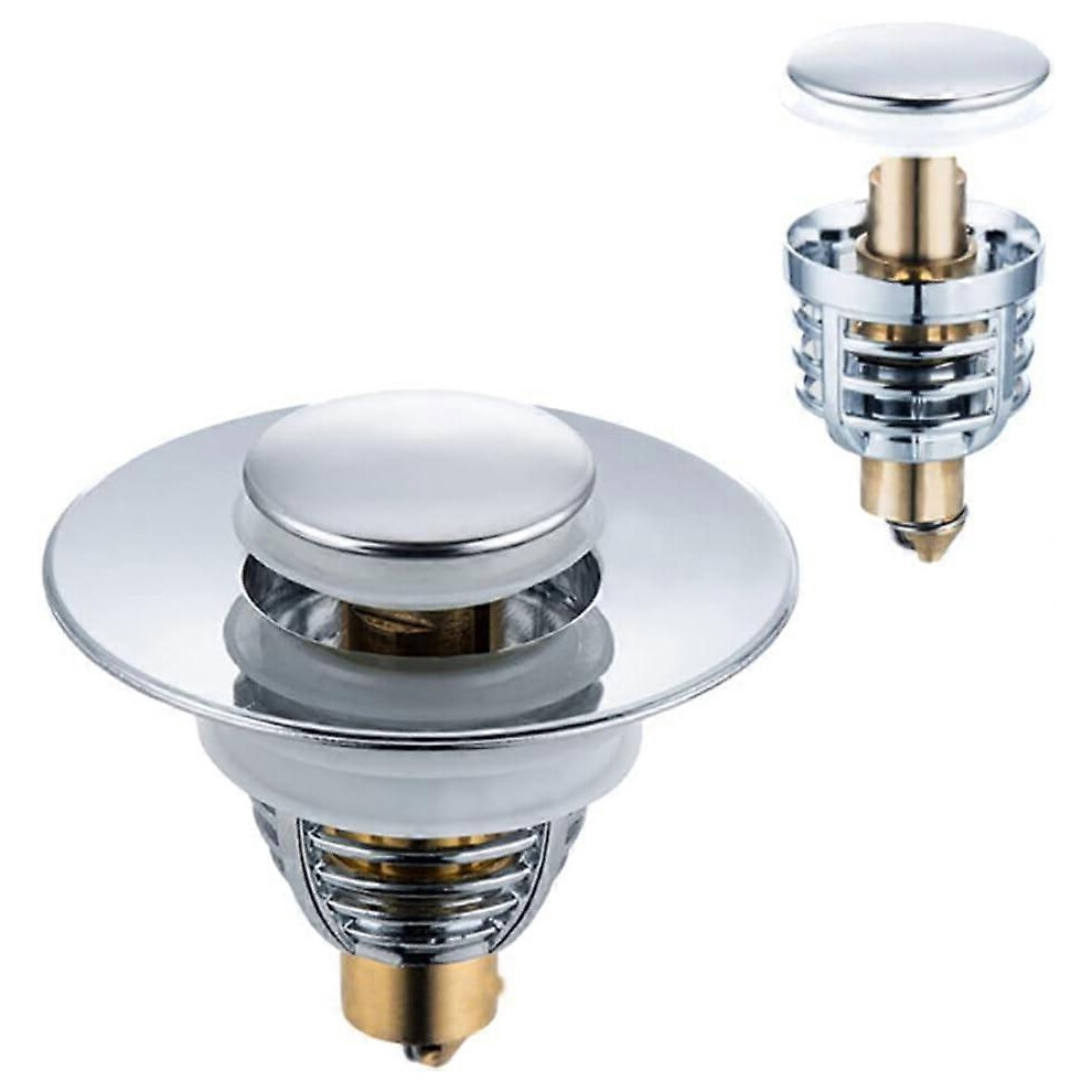 (As show, One size) Universal Sink Drain, Improved Sink Plug, Pull Type Sink Drain for 32-42mm Drain Hole, Accelerates Drainage Without Clogging for Bathtub, Kitchen, Sin