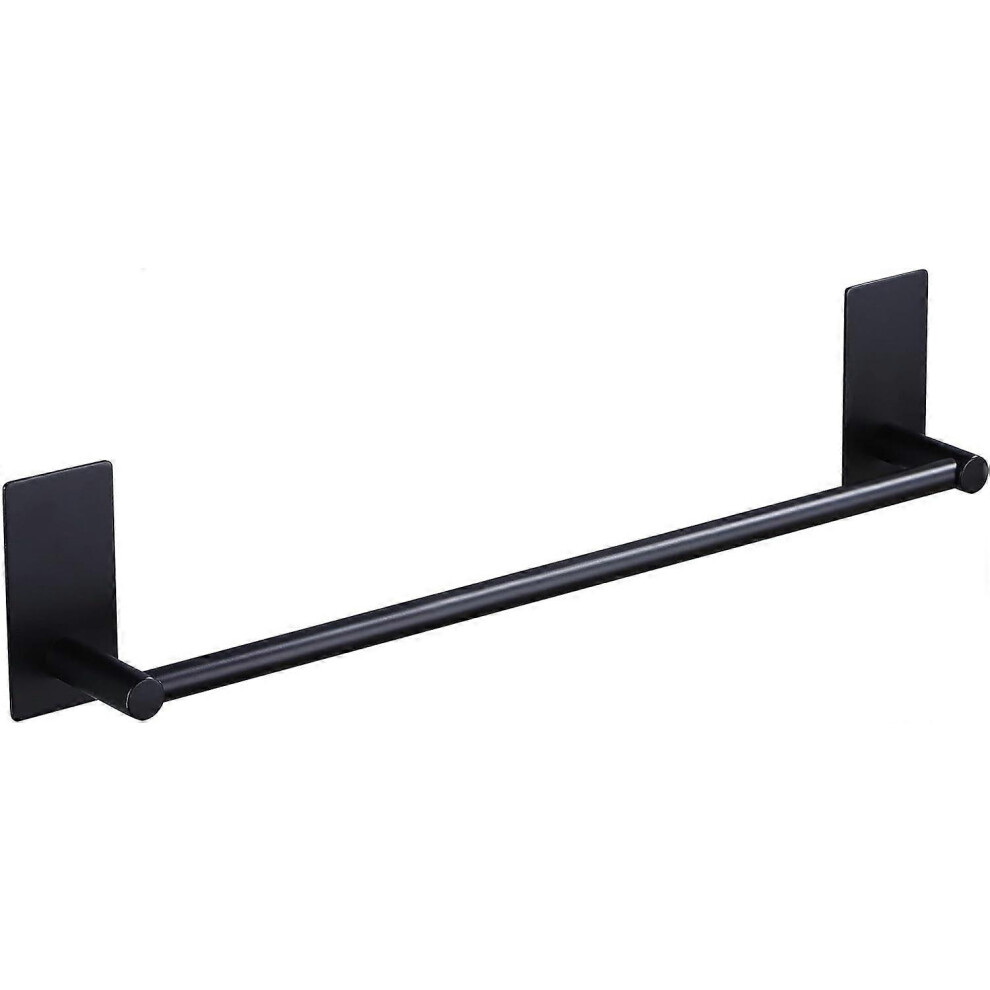 (As Show, One Size) Towel Rack Adhesive Bathroom Towel Rack Self-Adhesive Towel Rack Stainless Steel Towel Rack 40Cm For Bathroom Or Kitchen Bla Black