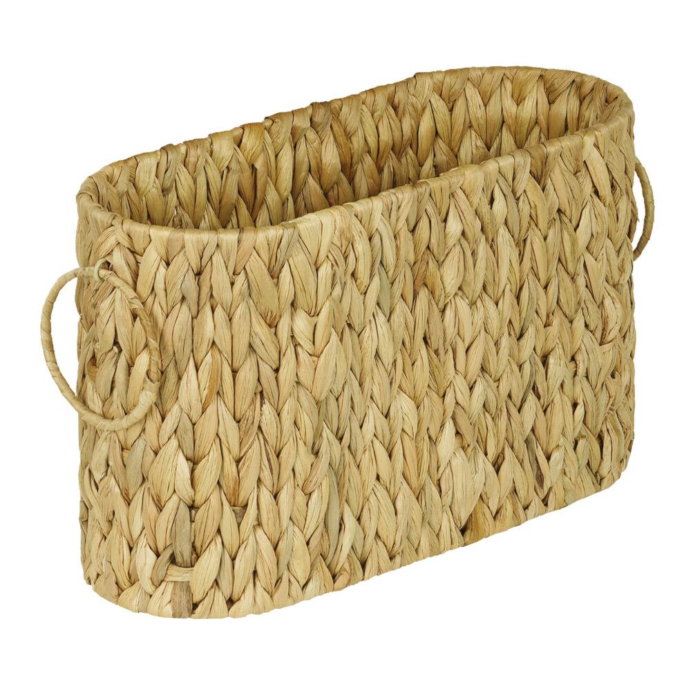 Toilet Paper Storage Basket Water Hyacinth Slim Home Bathroom Decor Organizer Holds Up to 9 Mega Rolls