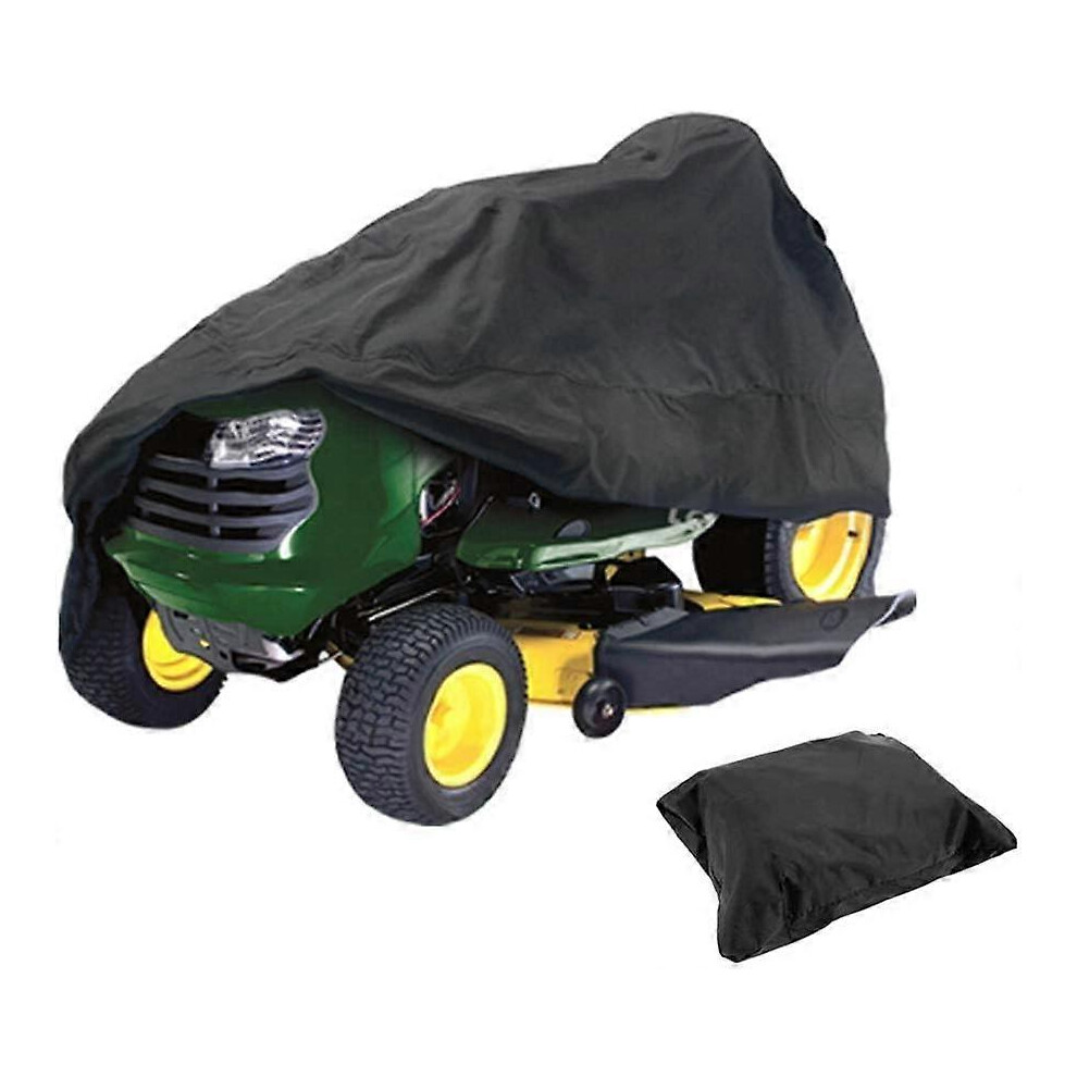 (As show, One size) L(182*111*116) Garden Tractor Cover, Riding Mower Cover, Windproof 210D Oxford Cloth Tarpaulin, Rainproof, Dustproof and Anti-UV