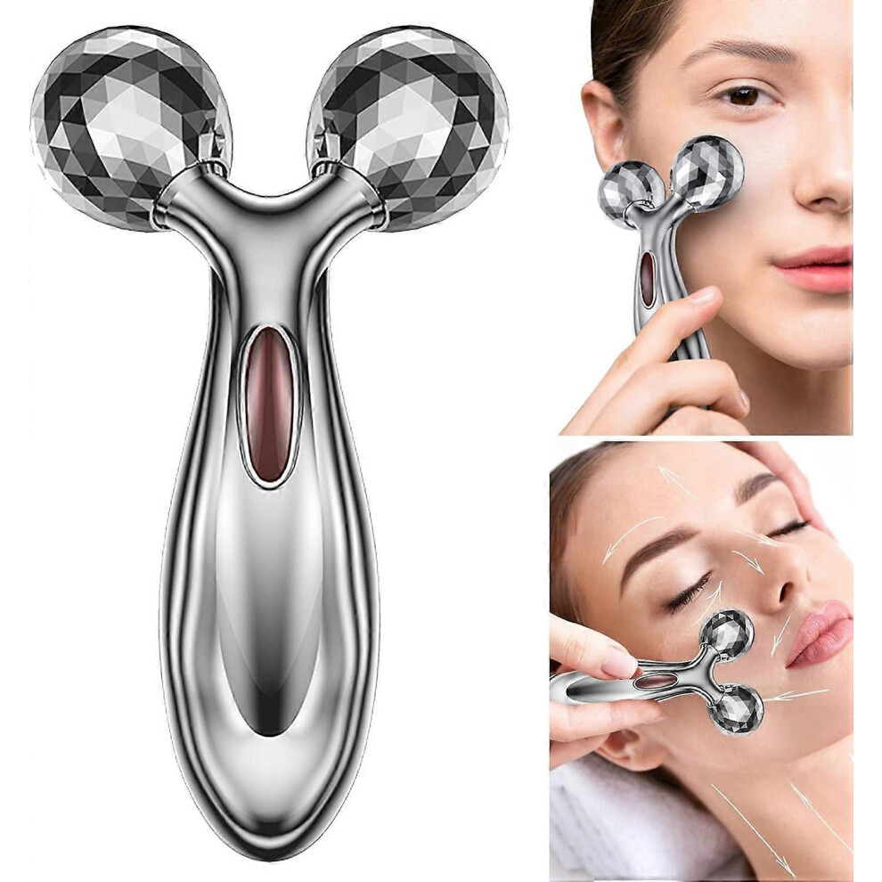 (As show, One size) 3D Facial Massager, Micro Needle Roller, Face Lifting Skin Tightening Massage Rollers, 360 Rotating Massage Roller for Face Liftin