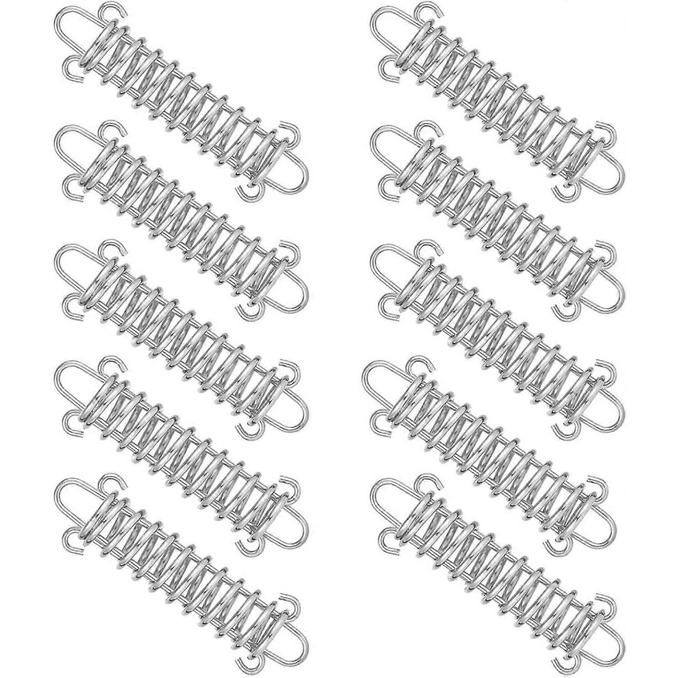 (As show, One size) 10 Pieces Tension Spring Stainless Steel Spring Tensioner Tent Spring Rope Buckle for Tent Awning Tent Rope Tensioner Suitable