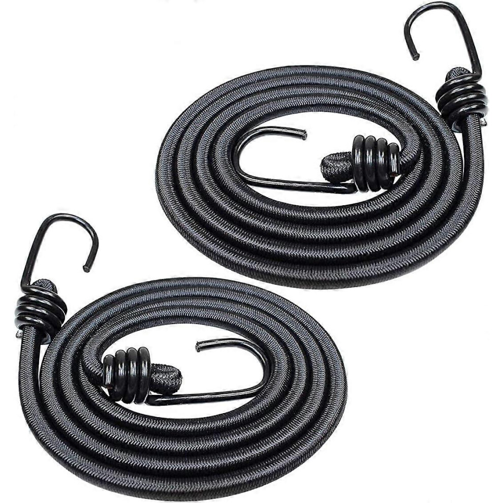(As show, One size) Pack of 2 Heavy Duty Bungee Bungee Bungee Cords with Hooks for Car, Caravan, Camping, Motorhome - 120cm
