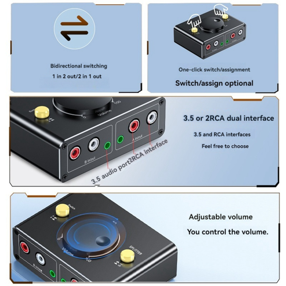 3.5Mm To Audio Switcher Bidrectional Switcher 4853719371802