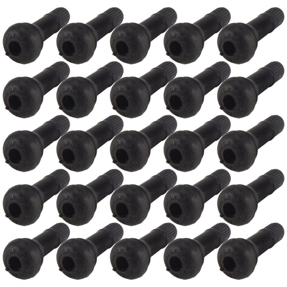 25X Short Rubber Car Tubeless Vacuum Snap-In Tire Valve Stems Alloy 4853719376937